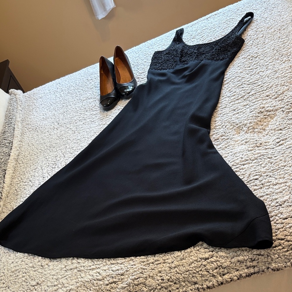Carole Little Elegant Black Dress with Decorative Trim